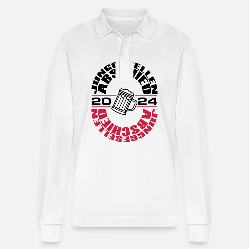 Junggesellen Abschied 2024 - Stanley/Stella Unisex Bio-Langarm-Poloshirt Prepster - Weiß