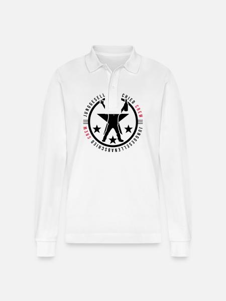 Junggesellen Abschied Crew - Stanley/Stella Unisex Bio-Langarm-Poloshirt Prepster - Weiß