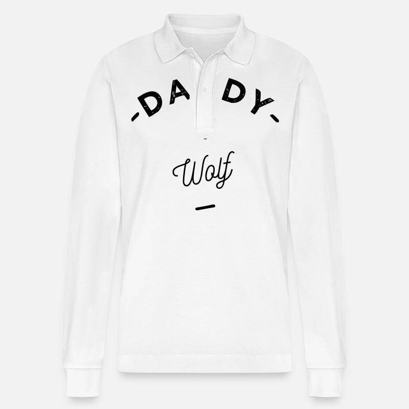 Daddy wolf - Polo à manches longues bio PREPSTER Stanley/Stella Unisexe - blanc
