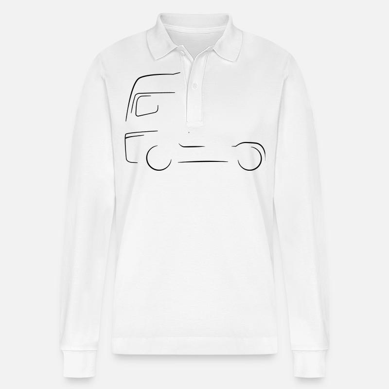 LKW Silhouette - Stanley/Stella Unisex Bio-Langarm-Poloshirt Prepster - Weiß