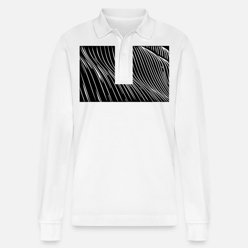 Zebra Wellen Linien - Stanley/Stella Unisex Bio-Langarm-Poloshirt Prepster - Weiß