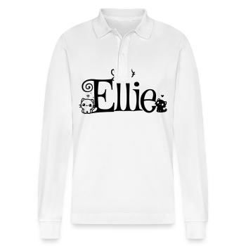 Ellie Name First Name Kitten Name - Stanley/Stella Organic Unisex Long-Sleeved Polo Shirt Prepster - white - Front - Anna (173cm) & Nico (186cm)