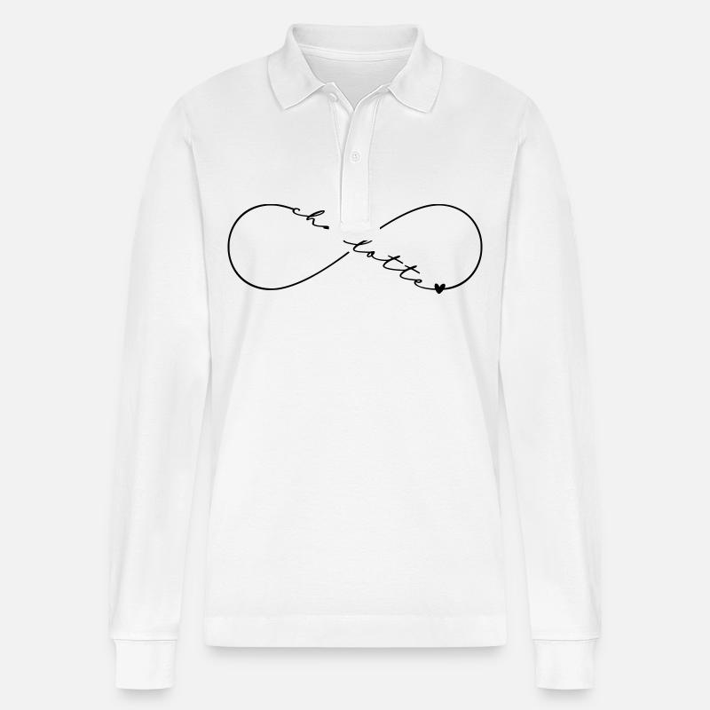 Charlotte Name Symbole de l’infini - Polo à manches longues bio PREPSTER Stanley/Stella Unisexe - blanc