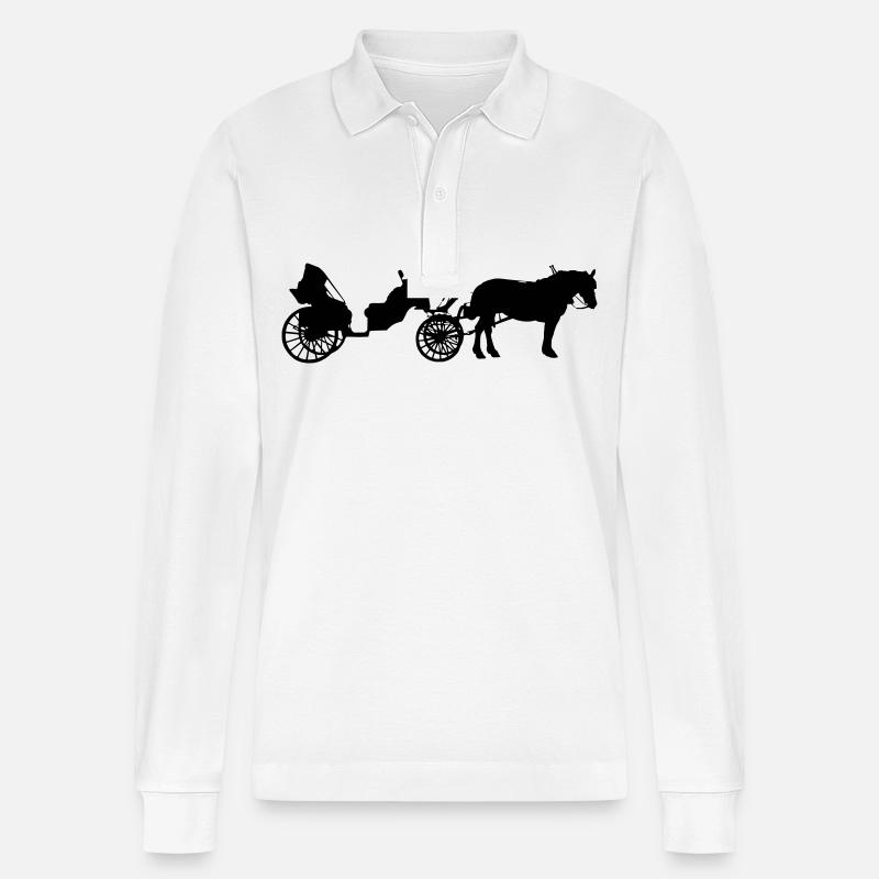 Calèche à cheval - Polo à manches longues bio PREPSTER Stanley/Stella Unisexe - blanc