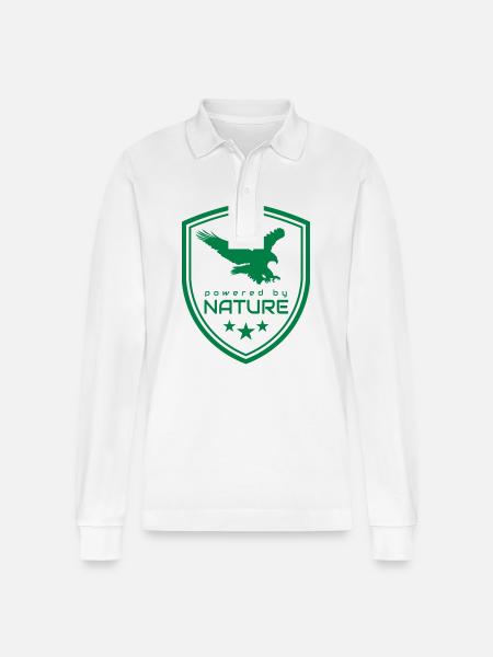 POWERED BY NATURE - Stanley/Stella Organic Unisex Long-Sleeved Polo Shirt Prepster - white