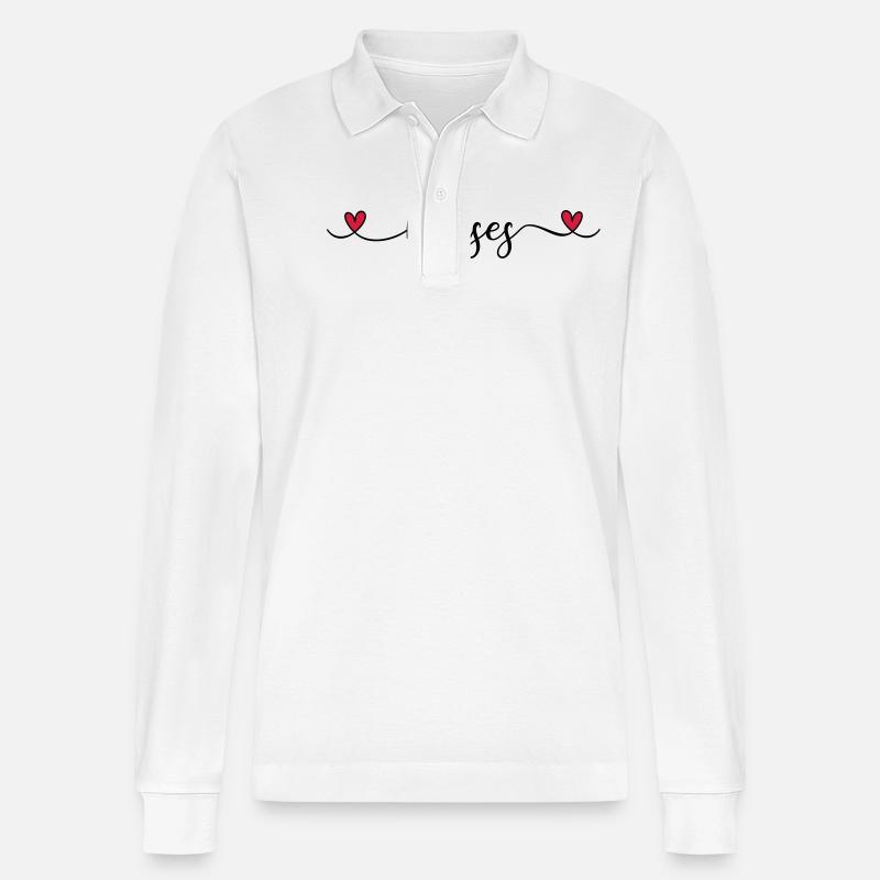 Ich liebe Pferde - Stanley/Stella Unisex Bio-Langarm-Poloshirt Prepster - Weiß