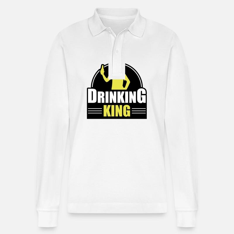 Buveur King Bière Boire - Polo à manches longues bio PREPSTER Stanley/Stella Unisexe - blanc