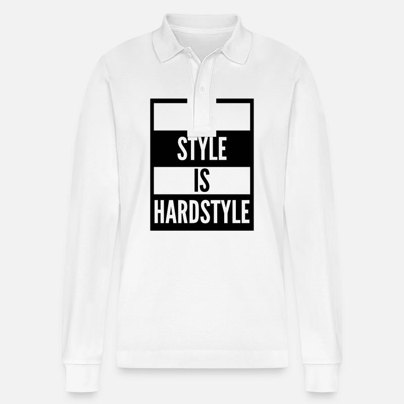my style is hardstyle - Stanley/Stella Unisex Bio-Langarm-Poloshirt Prepster - Weiß