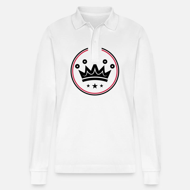 Krone Majestätisch - Stanley/Stella Unisex Bio-Langarm-Poloshirt Prepster - Weiß