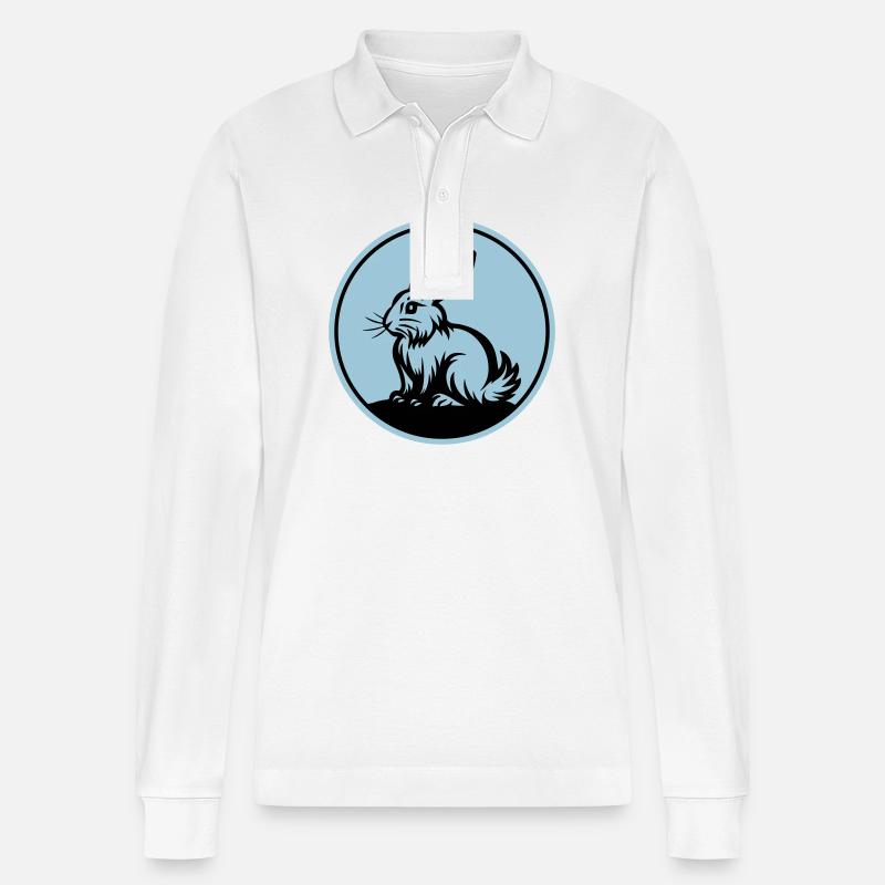 Bunny Easter Symbol - Stanley/Stella Organic Unisex Long-Sleeved Polo Shirt Prepster - white