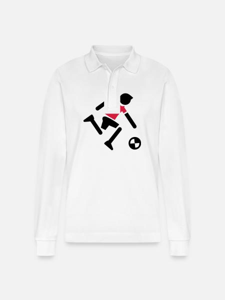 Soccer Player Soccer Player - Stanley/Stella Organic Unisex Long-Sleeved Polo Shirt Prepster - white
