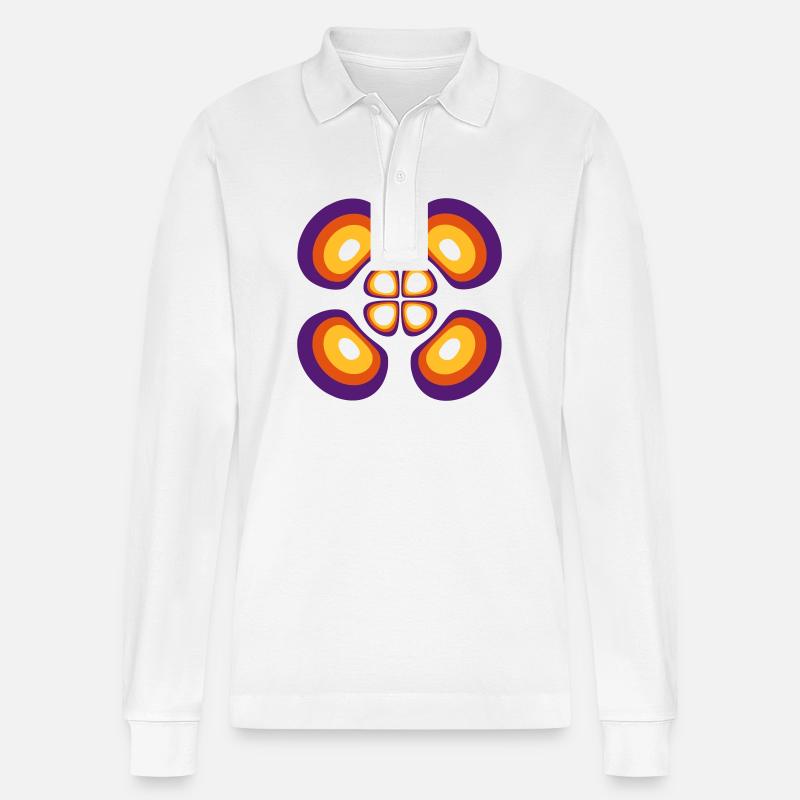 Probability density Hydrogen atom (4,2,1) - Stanley/Stella Organic Unisex Long-Sleeved Polo Shirt Prepster - white