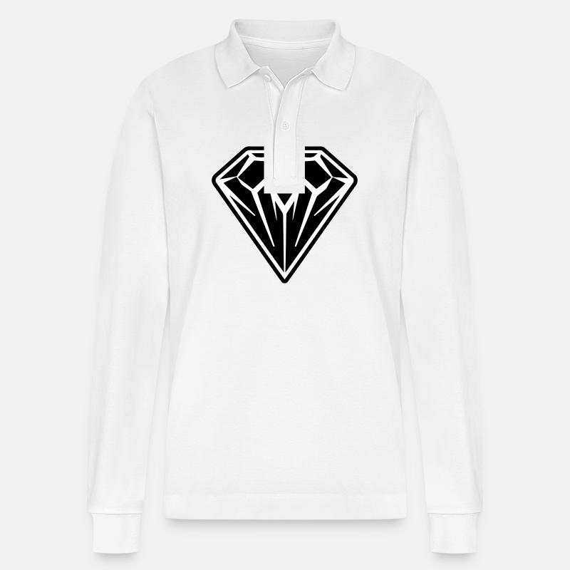 Diamant Symbol Logo - Stanley/Stella Unisex Bio-Langarm-Poloshirt Prepster - Weiß