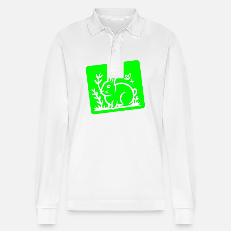 Osterhase Ostern - Stanley/Stella Unisex Bio-Langarm-Poloshirt Prepster - Weiß