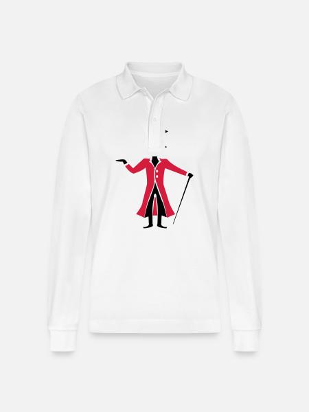 Magician Wizard - Stanley/Stella Organic Unisex Long-Sleeved Polo Shirt Prepster - white