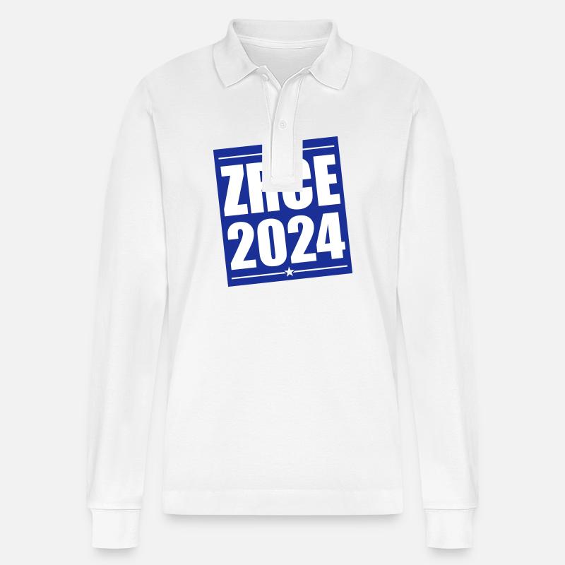 Zrce 2024 - Stanley/Stella Unisex Bio-Langarm-Poloshirt Prepster - Weiß