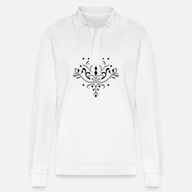 Ornament Boho - Stanley/Stella Unisex Bio-Langarm-Poloshirt Prepster - Weiß