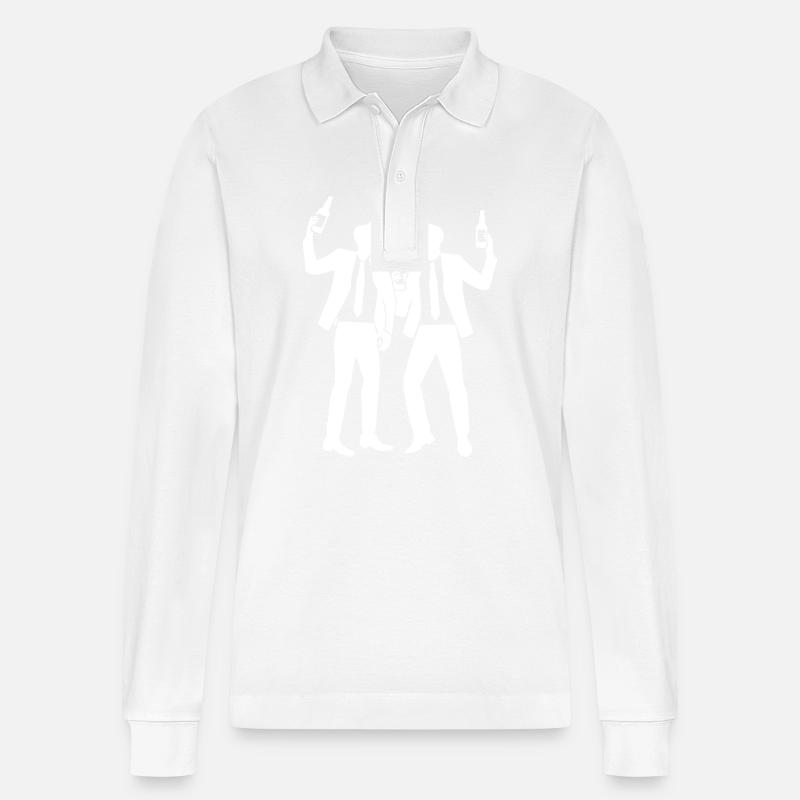 Team Drinking Mannschaft - Stanley/Stella Unisex Bio-Langarm-Poloshirt Prepster - Weiß