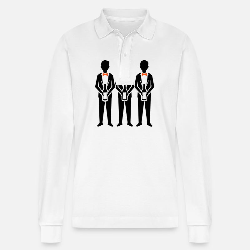 Bräutigam Team Junggesellenabschied - Stanley/Stella Unisex Bio-Langarm-Poloshirt Prepster - Weiß