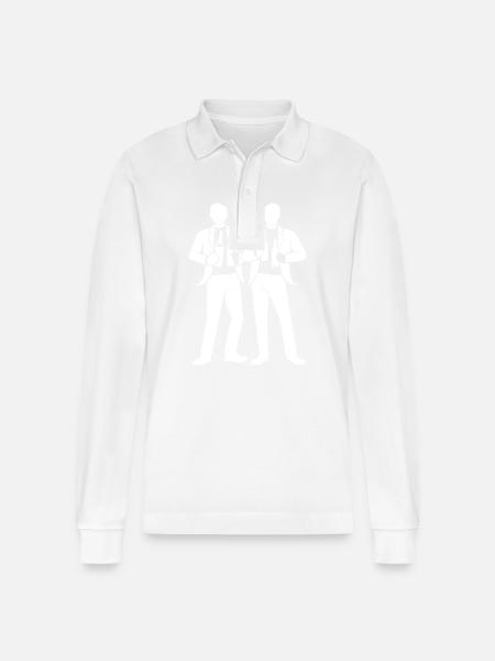 Crew Party Group - Stanley/Stella Organic Unisex Long-Sleeved Polo Shirt Prepster - white