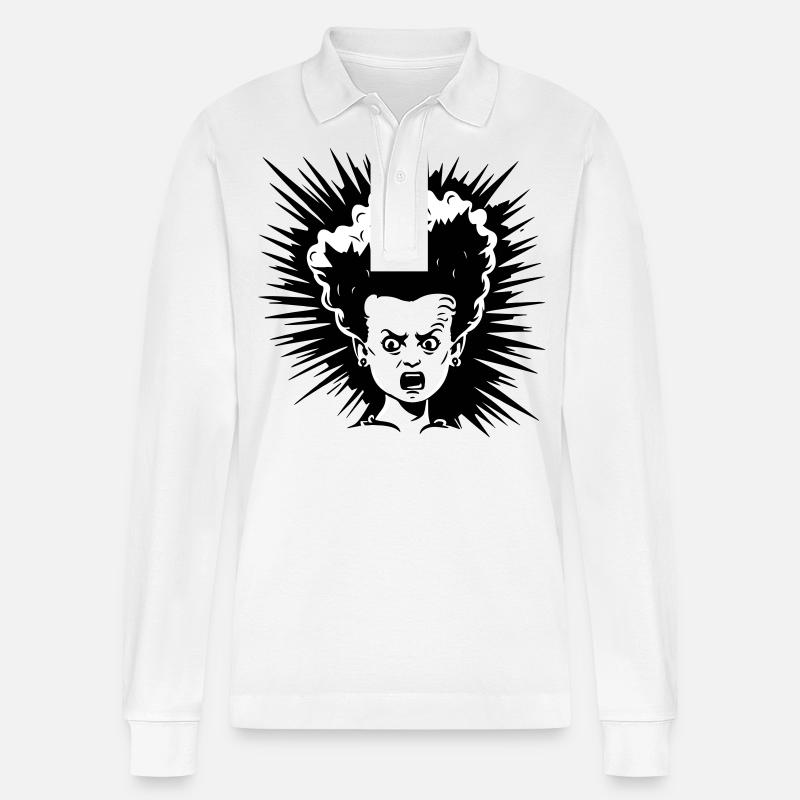 Expression choquée - Polo à manches longues bio PREPSTER Stanley/Stella Unisexe - blanc