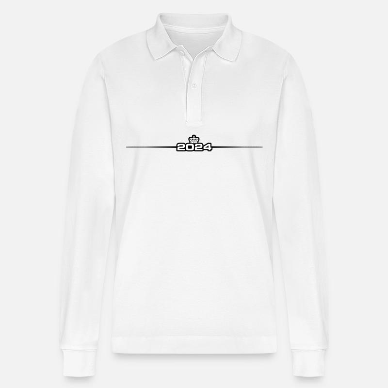 Couronne de l’année 2024 - Polo à manches longues bio PREPSTER Stanley/Stella Unisexe - blanc