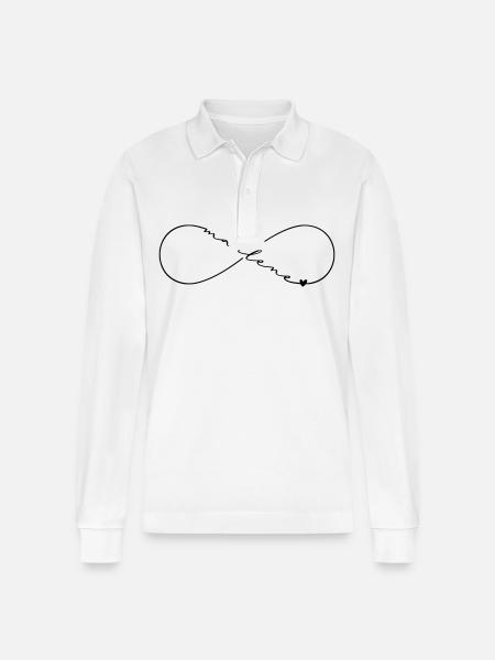 Marlene Name Infinity Symbol - Stanley/Stella Organic Unisex Long-Sleeved Polo Shirt Prepster - white