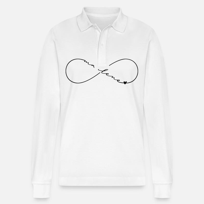 Marlene Name Infinitysymbol - Stanley/Stella Unisex Bio-Langarm-Poloshirt Prepster - Weiß