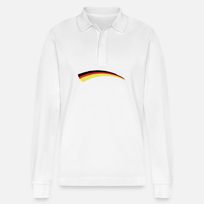 Icône du drapeau allemand - Polo à manches longues bio PREPSTER Stanley/Stella Unisexe - blanc