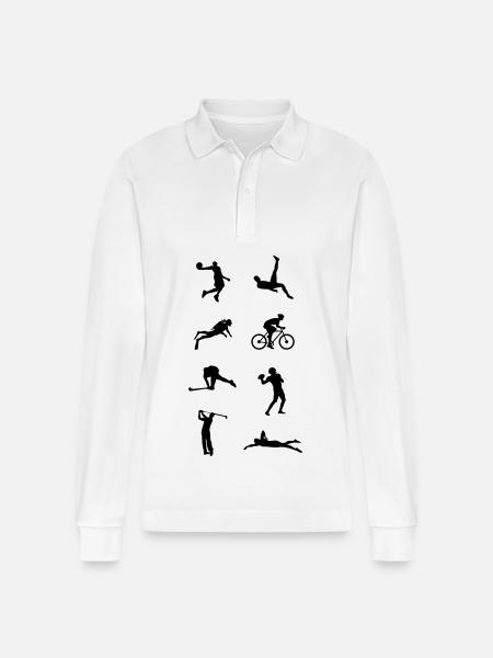 Sportarten Geschenk - Stanley/Stella Unisex Bio-Langarm-Poloshirt Prepster - Weiß