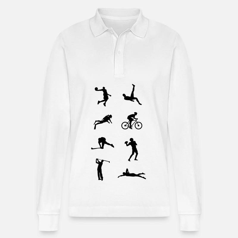 Sportarten Geschenk - Stanley/Stella Unisex Bio-Langarm-Poloshirt Prepster - Weiß