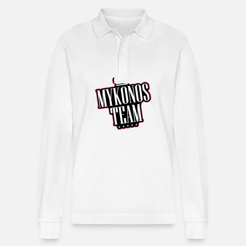 Mykonos Team - Stanley/Stella Unisex Bio-Langarm-Poloshirt Prepster - Weiß