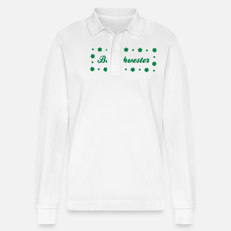 Garten - Stanley/Stella Unisex Bio-Langarm-Poloshirt Prepster - Weiß