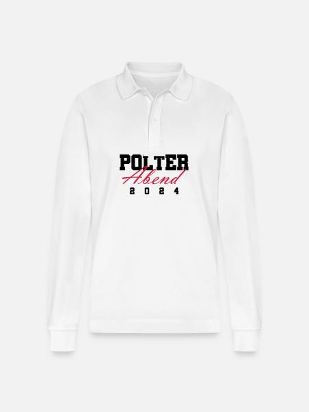 Polterabend 2024 - Stanley/Stella Unisex Bio-Langarm-Poloshirt Prepster - Weiß