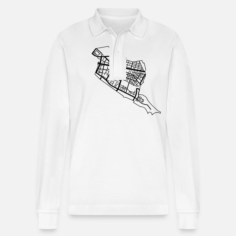 Friedrichshain Berlin - Stanley/Stella Unisex Bio-Langarm-Poloshirt Prepster - Weiß