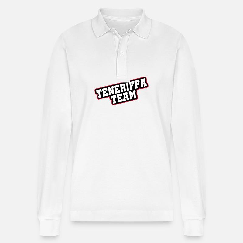 Teneriffa Team - Stanley/Stella Unisex Bio-Langarm-Poloshirt Prepster - Weiß