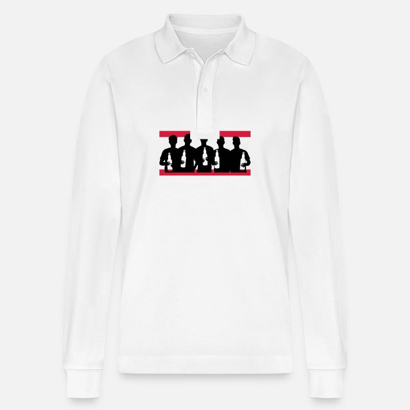 Junggesellenabschied Gruppe Jga - Stanley/Stella Unisex Bio-Langarm-Poloshirt Prepster - Weiß