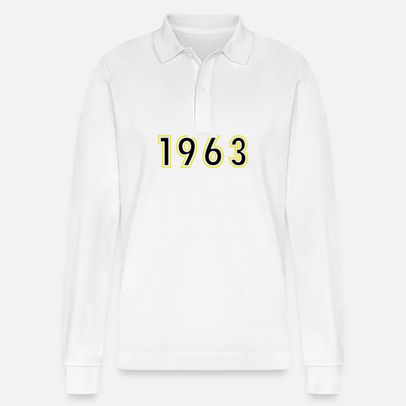 1963 Année Anniversaire - Polo à manches longues bio PREPSTER Stanley/Stella Unisexe - blanc
