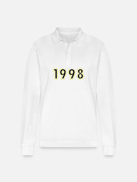1998 Year Birthday - Stanley/Stella Organic Unisex Long-Sleeved Polo Shirt Prepster - white