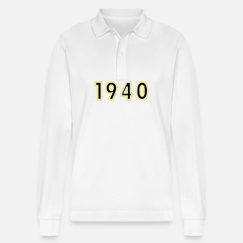 1940 Année Anniversaire - Polo à manches longues bio PREPSTER Stanley/Stella Unisexe - blanc