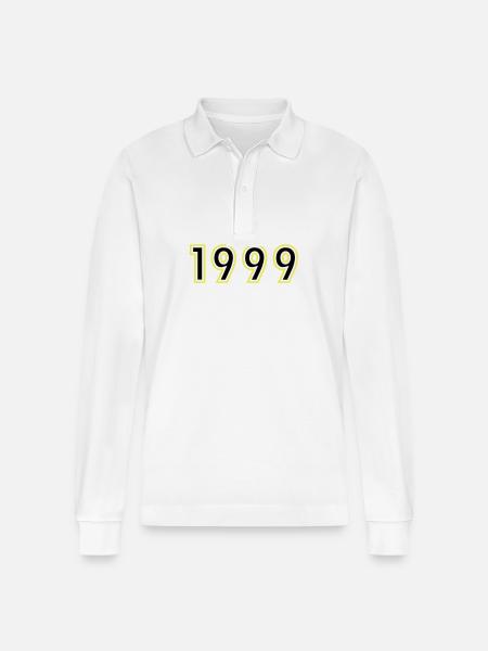 1999 Year Birthday - Stanley/Stella Organic Unisex Long-Sleeved Polo Shirt Prepster - white