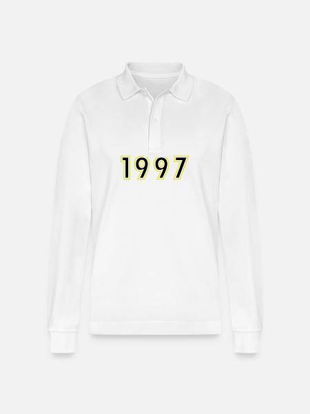 1997 Year Birthday - Stanley/Stella Organic Unisex Long-Sleeved Polo Shirt Prepster - white