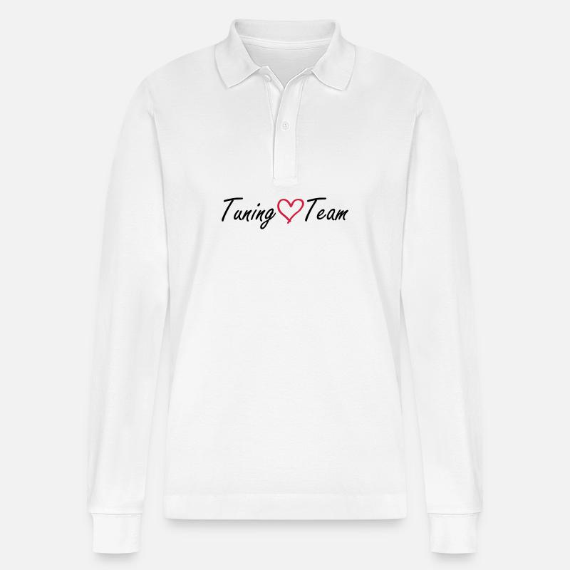Tuning Team Herz - Stanley/Stella Unisex Bio-Langarm-Poloshirt Prepster - Weiß