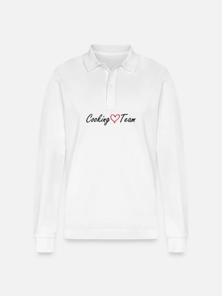Cooking Team Herz - Stanley/Stella Unisex Bio-Langarm-Poloshirt Prepster - Weiß