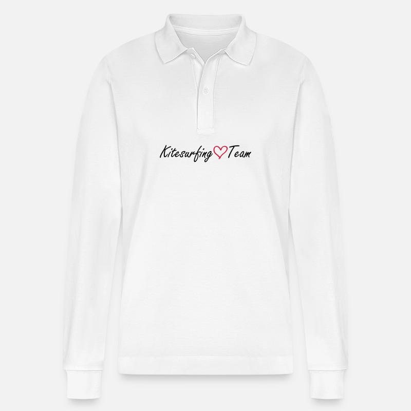 Équipe de kitesurf Cœur - Polo à manches longues bio PREPSTER Stanley/Stella Unisexe - blanc