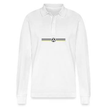 Fussball Meisterschaft Deutschland - Stanley/Stella Unisex Bio-Langarm-Poloshirt Prepster - Weiß - Vorne - Anna (173cm) & Nico (186cm)