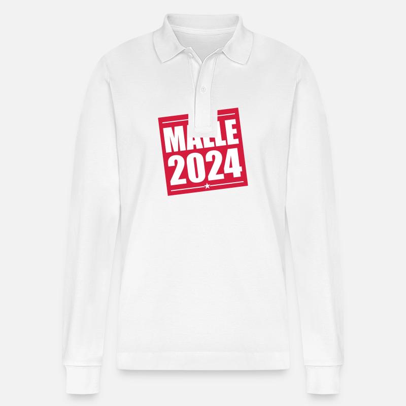Malle 2024 - Stanley/Stella Unisex Bio-Langarm-Poloshirt Prepster - Weiß
