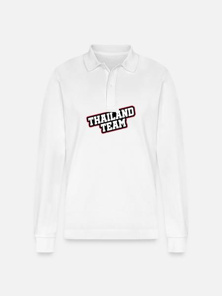 Thailand Team - Stanley/Stella Organic Unisex Long-Sleeved Polo Shirt Prepster - white