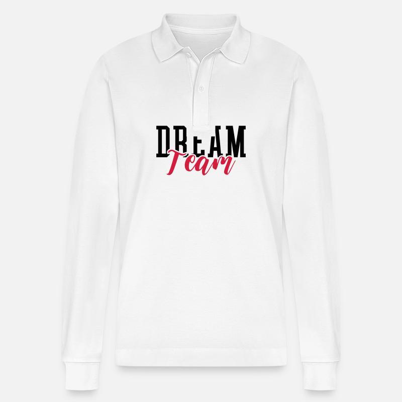 Dream Team - Stanley/Stella Unisex Bio-Langarm-Poloshirt Prepster - Weiß