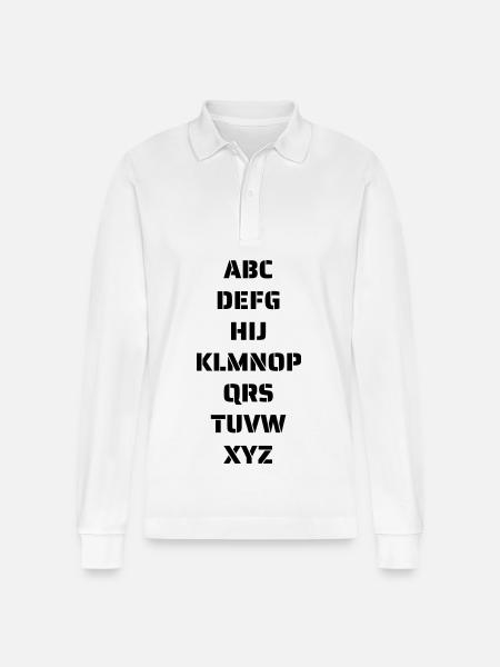 Das Alphabet - Stanley/Stella Unisex Bio-Langarm-Poloshirt Prepster - Weiß